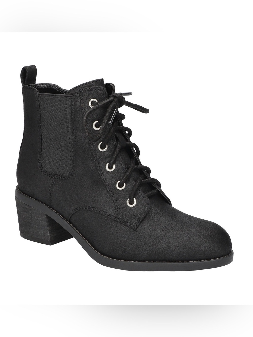 Bella Vita Black Bismark Ankle Boot Size 6M Hiking Combat Chelsea Shoe New